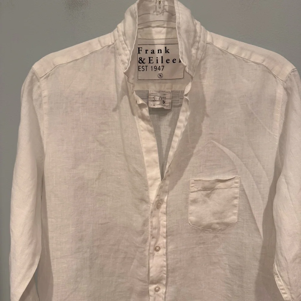 Frank and Eileen EILEEN Relaxed Linen Button Down Shirt Size S - Picture 3 of 10